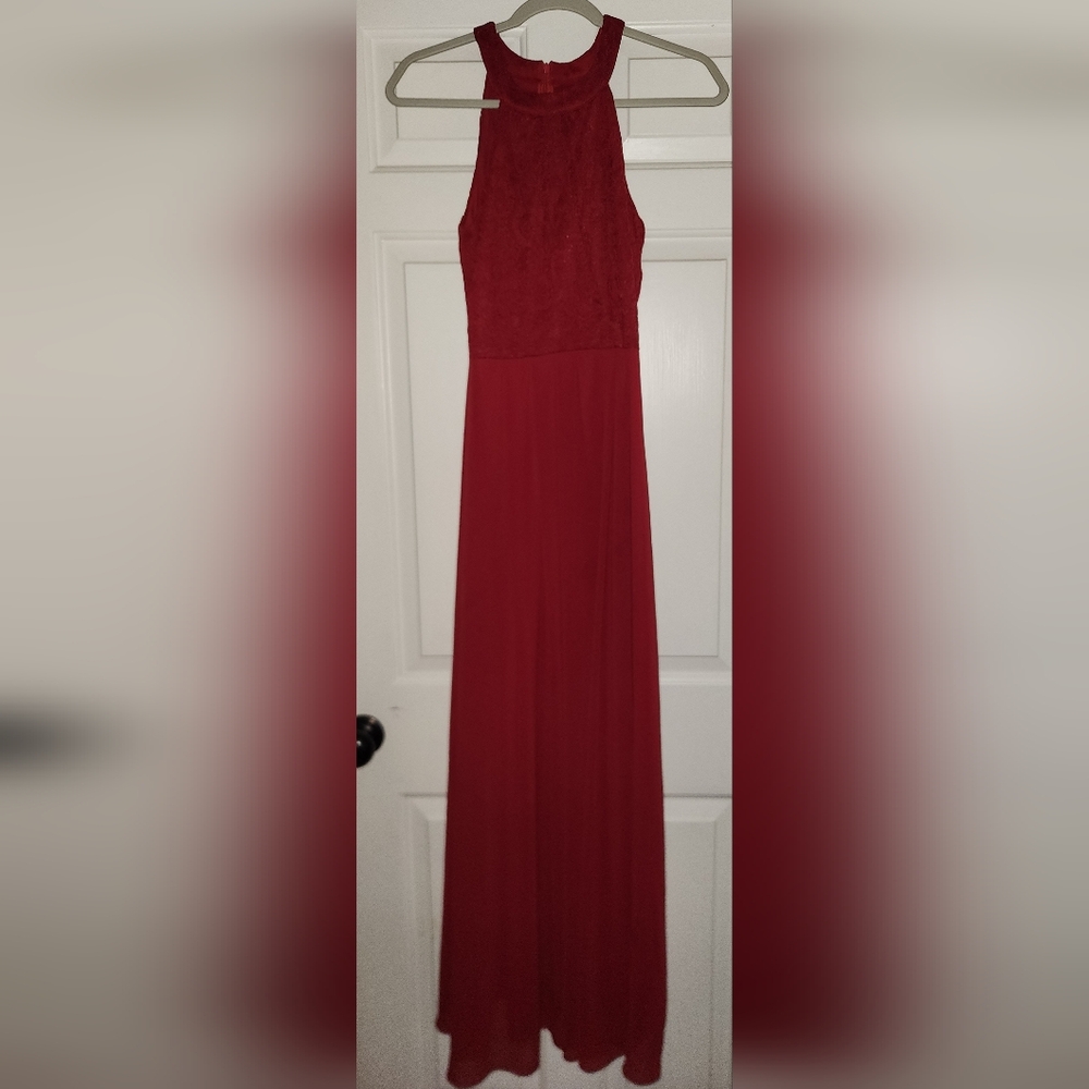 Elegant Red Sleeveless Maxi Dress